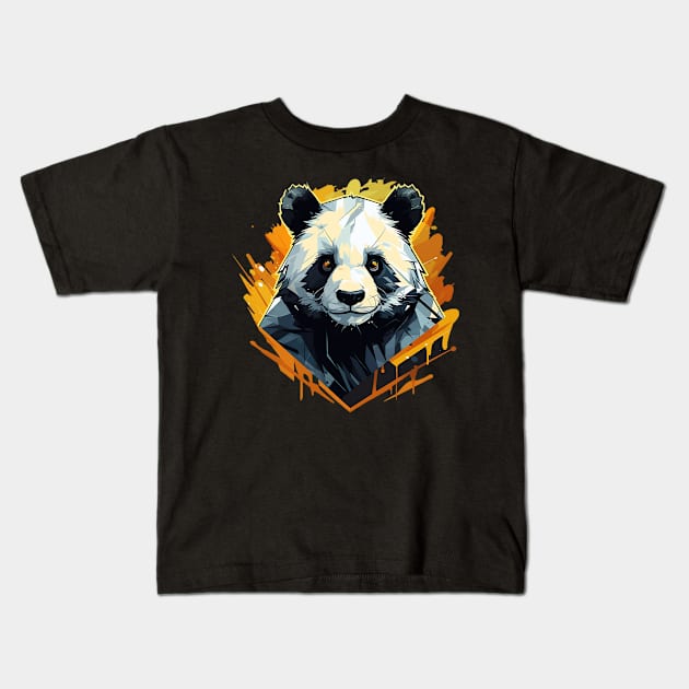 panda Kids T-Shirt by piratesnow